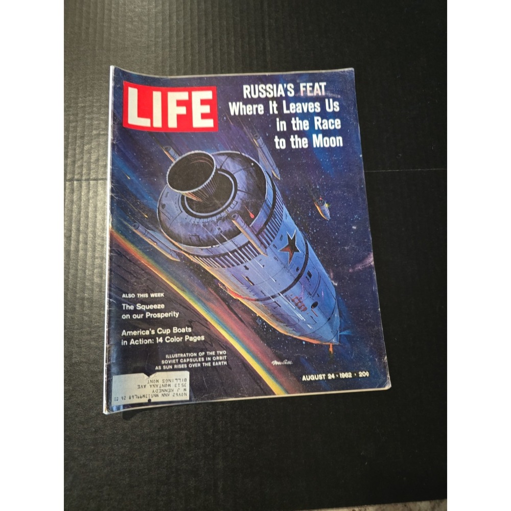 VINTAGE Life Magazine August 24, 1962 Russia's Feat Cover Photo